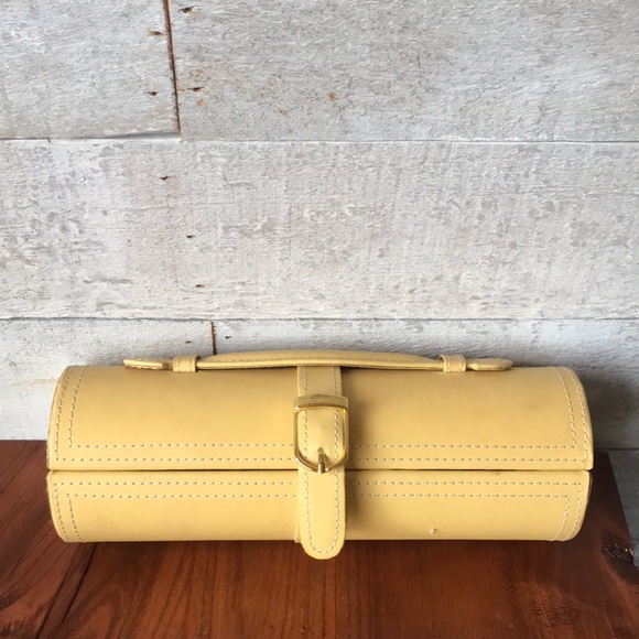 Hard shell pastel  Yellow Jewelry travel case - Picture 5 of 7